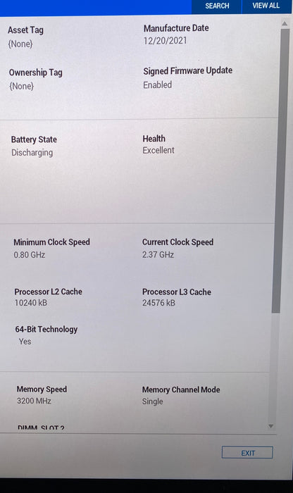 Dell Precision 5560 4K TOUCH i7-11850H RTXA2000 16GB RAM 256SSD No Power Adapter