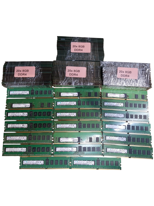 Lot of 100x, Assorted 8GB DDR4 Server RAM