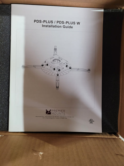 Premier Mounts PDS-PLUS Low-Profile Universal Projector Mount - 75 lb - White