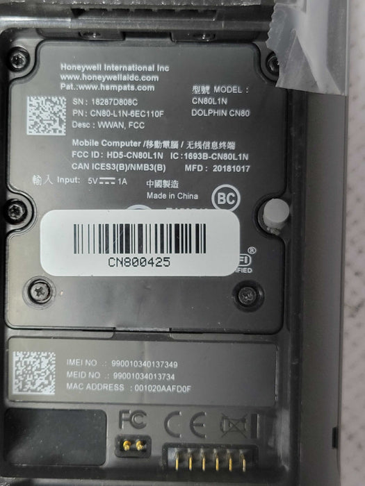 Honeywell CN80L1N Dolphin CN80 Bar code scanner, READ _