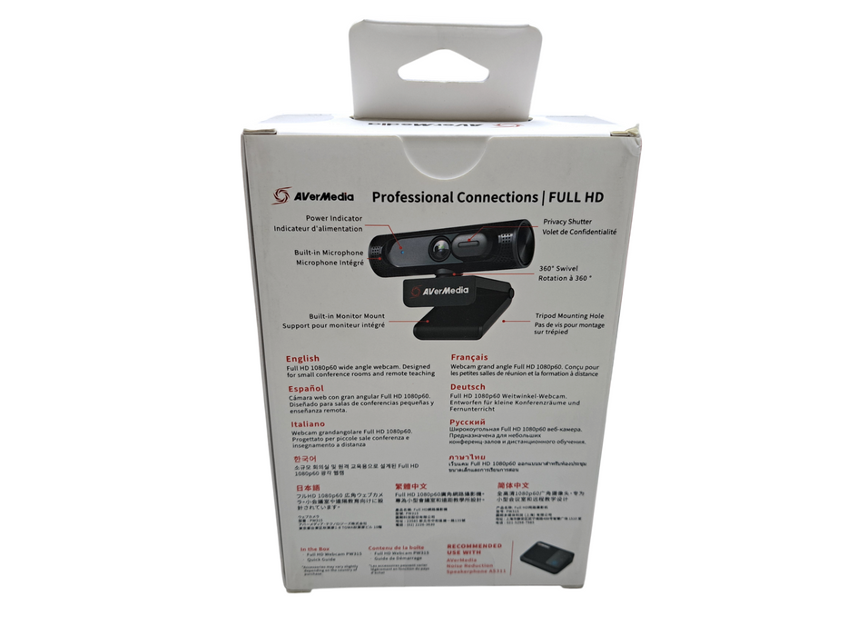AVerMedia CAM 315 Webcam - 2 Megapixel - 60 fps - USB Type A - TAA and NDAA Comp