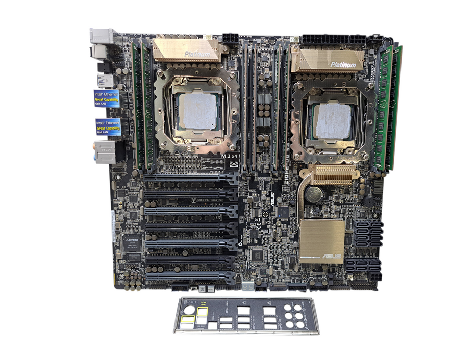 ASUS Z10PE-D8 WS Server Motherboard w/ 2x Xeon E5-2630 v3, 64GB DDR4, I/O *READ*