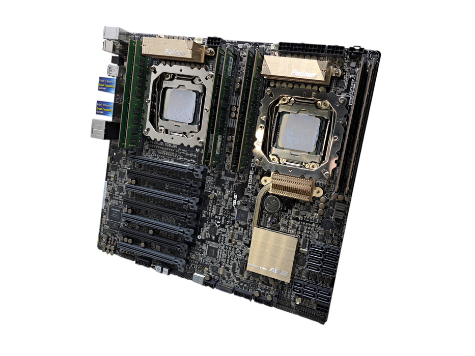 ASUS Z10PE-D8 WS Server Motherboard w/ 2x Xeon E5-2630 v3, 64GB DDR4, I/O *READ*