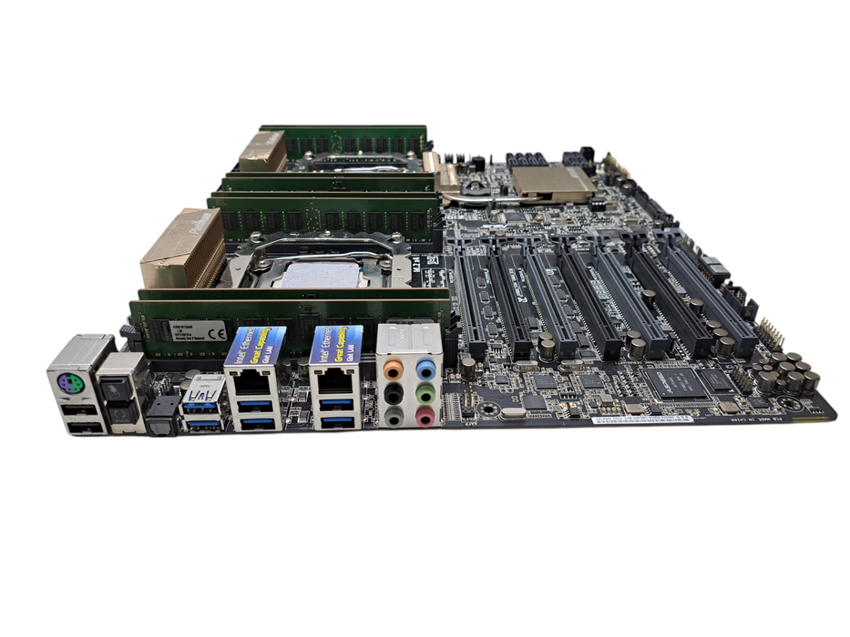 ASUS Z10PE-D8 WS Server Motherboard w/ 2x Xeon E5-2630 v3, 64GB DDR4, I/O *READ*