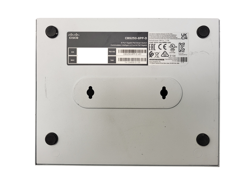 Cisco CBS250-8PP-D 8-Port PoE+ Gigabit Managed Switch No AC