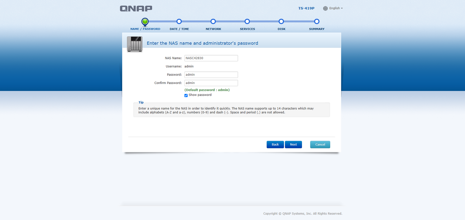QNAP TS-419P 4-Bay NAS with 4x 8TB HDDs, No Power Adapter