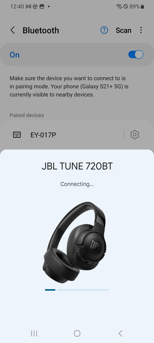 JBL Tune 720BT Over-Ear Wireless Bluetooth Pure Bass Sound Headphones