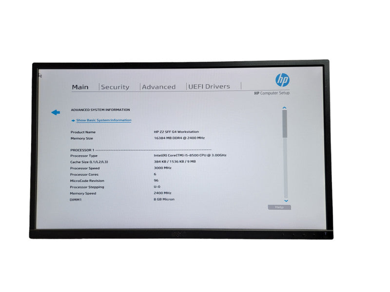 HP Z2 G4 SFF Workstation i5 - 8500 CPU @ 3.00GHz 16GB DDR4 Ram  Î¸