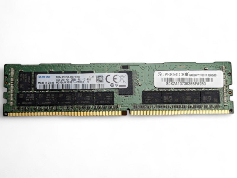 32GB Samsung DDR4 Server Memory RAM 2Rx4 PC4-2666V-RB2-12-MA0 Q-