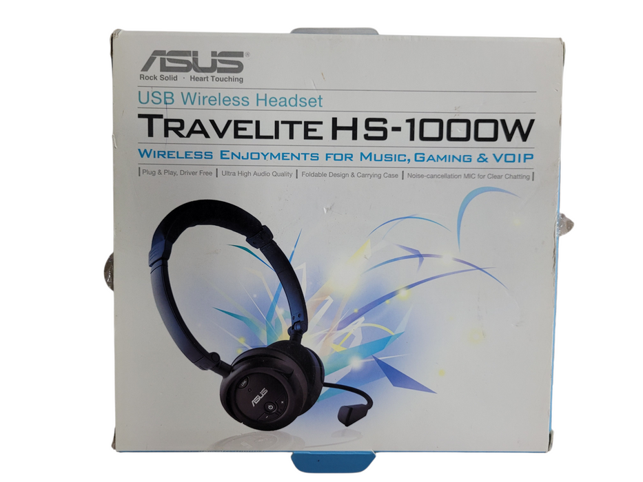 ASUS Travelite HS-1000W Wireless USB Stereo Headset w/ Noise-Canceling Mic