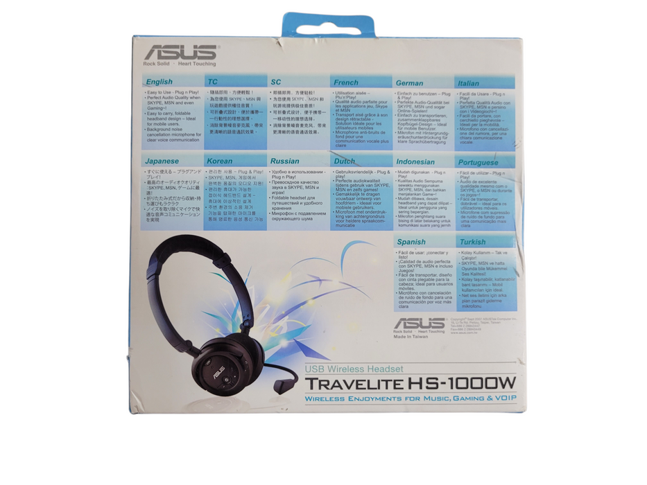 ASUS Travelite HS-1000W Wireless USB Stereo Headset w/ Noise-Canceling Mic