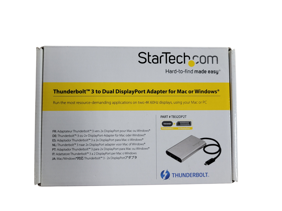 StarTech TB32DP2T Thunderbolt 3 to Dual DisplayPort Adapter