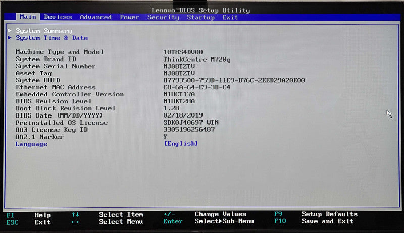 Lenovo ThinkCentre M720q, i5-8400T 1.70GHz 6Core, 8GB DDR4, 256NVMe, WiFi