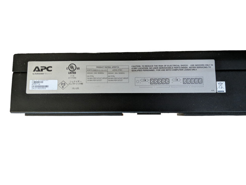 APC AP9571A Basic Rack PDU, 1U, 24A, 208VAC, 10 Outlet  Q