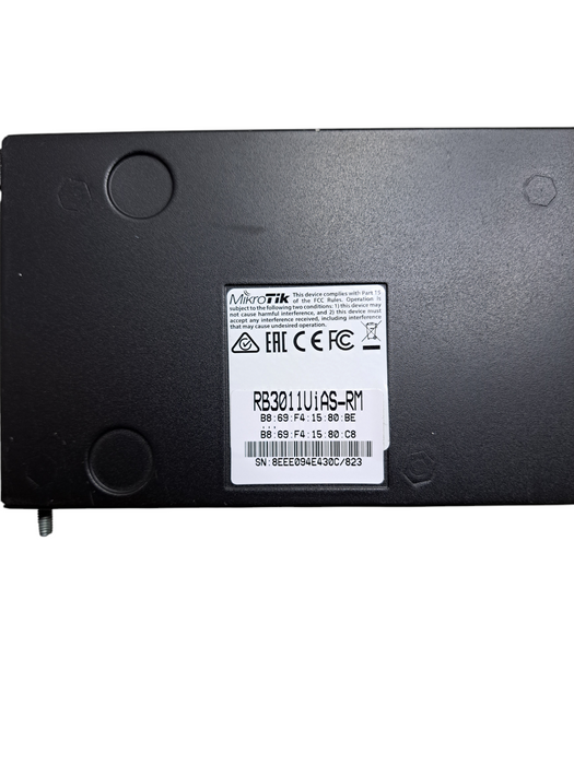 MikroTik RB3011UiAS-RM 10-Port Rack Mountable Gigabit Ethernet Router
