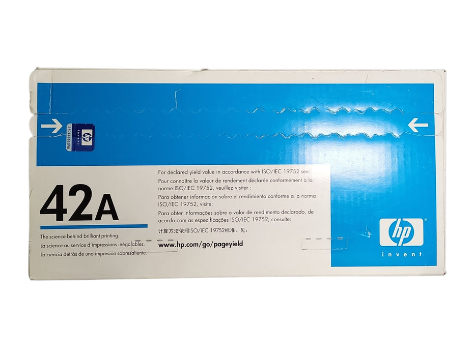 New Sealed HP 42A (Q5942A) Original Black LaserJet Toner Cartridge - 10K Yield