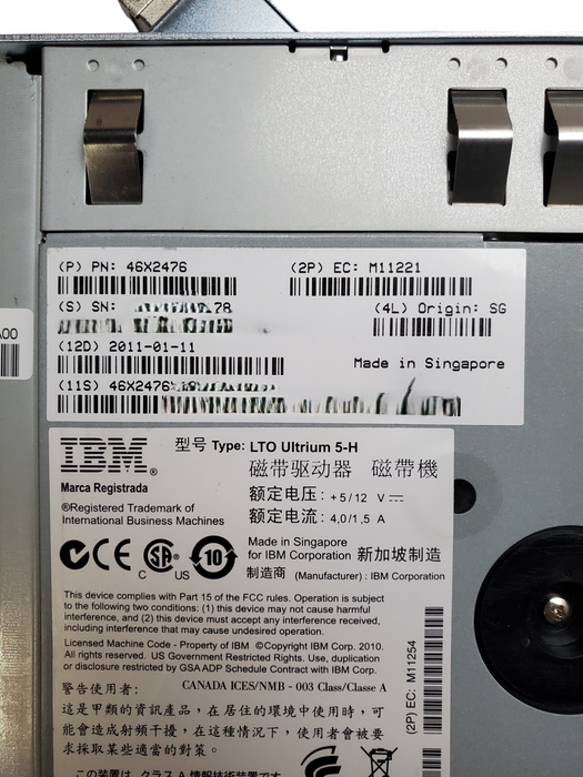 IBM LTO Ultrium 5-H PN: 46X2476 LTO 5 Tape Drive *READ*