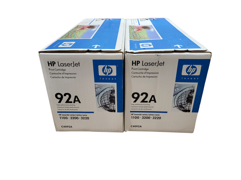 2x HP 92A LaserJet Toner Cartridge Black