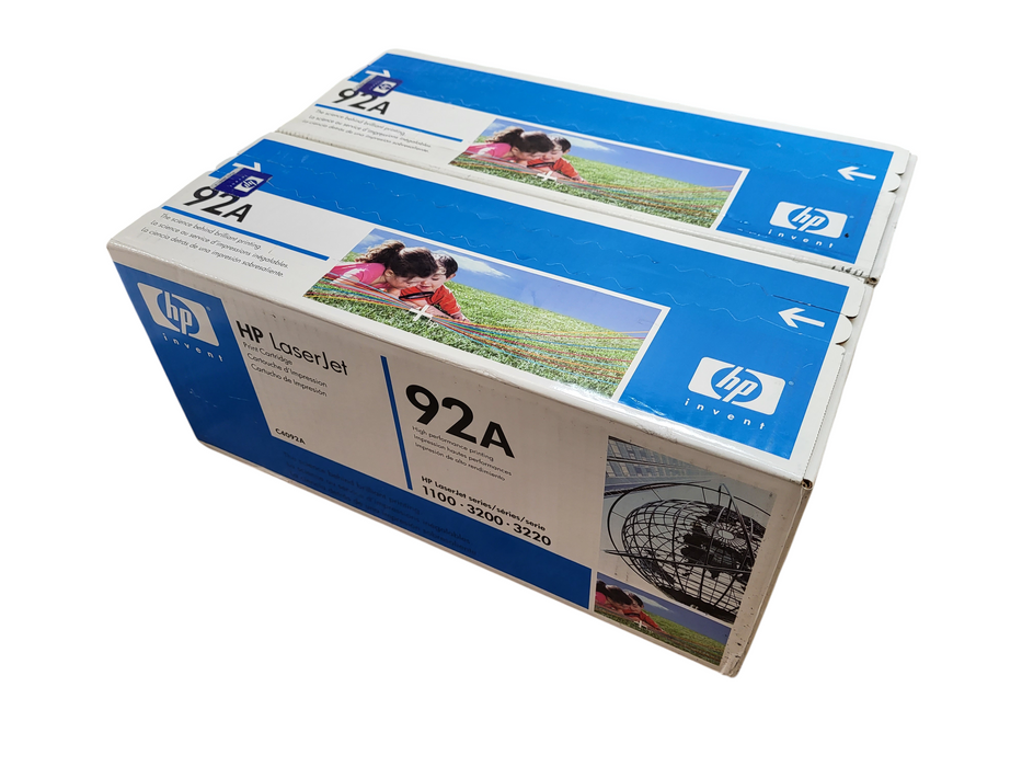2x HP 92A LaserJet Toner Cartridge Black