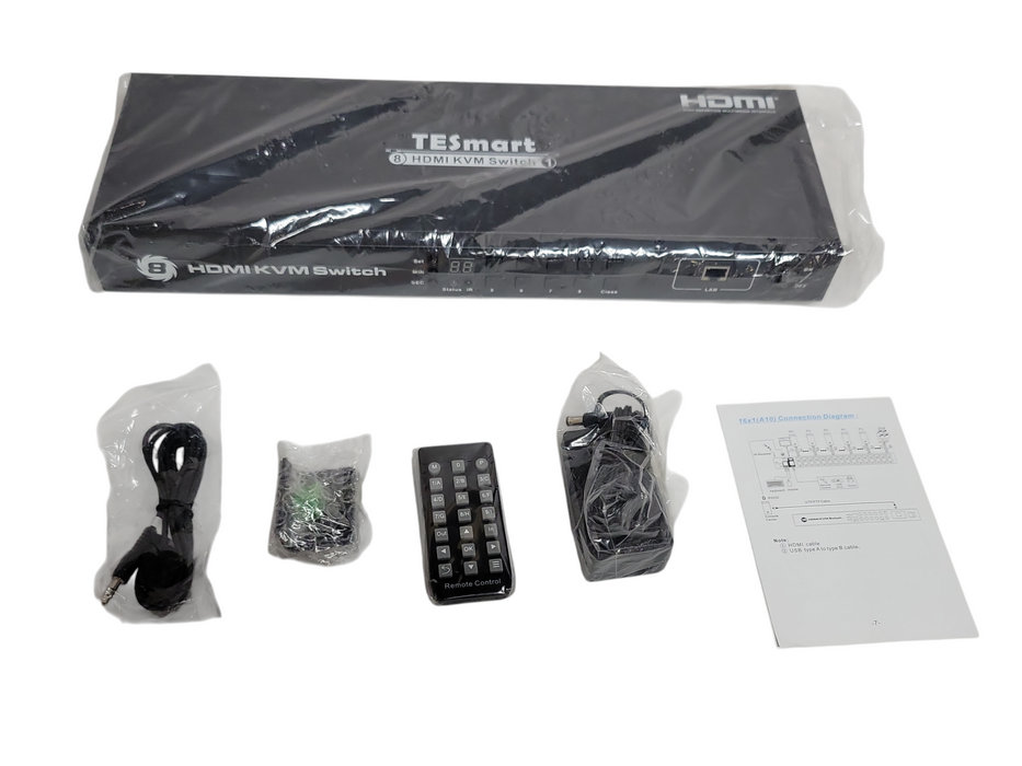 Open-Box TESmart 8X1 HDMI KVM Switch 8 Port