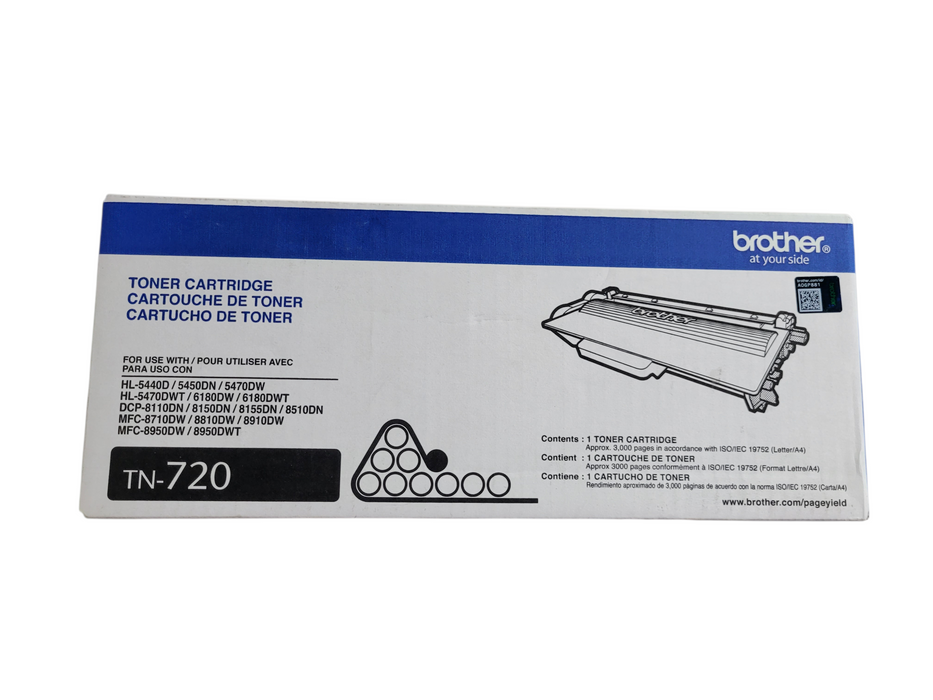 Genuine Brother TN-720 OEM Black Toner Cartridge