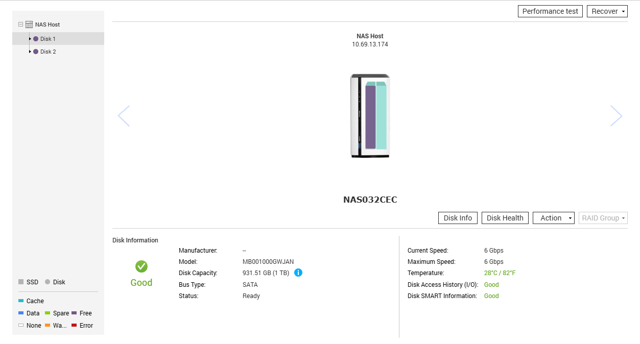 QNAP TS-228 2-Bay NAS w/ 2x 1TB HDDs - No Power Adapter