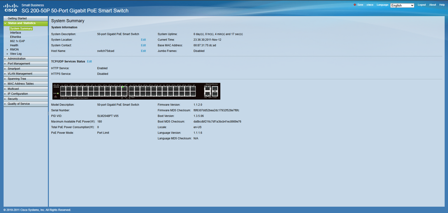 Cisco SG200-50P 50-Port Gigabit PoE Smart Switch