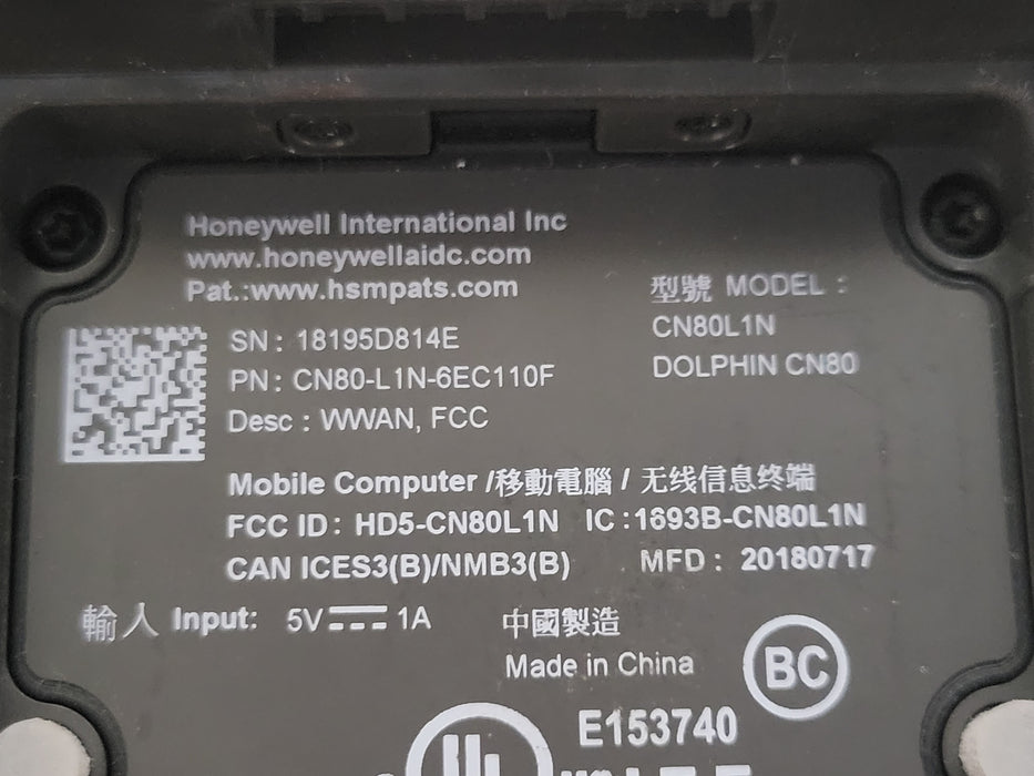 Lot of 3x Honeywell Dolphin CN80 CN80L1N barcode scanners, READ