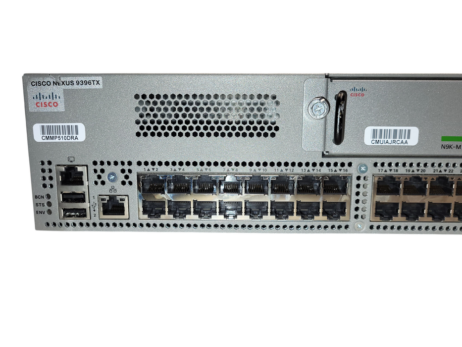 Cisco Nexus N9K-C9396TX N9K-M12PQ 48 Port 1/10GE BASE-T 12 Port 40GE 2x PSU READ