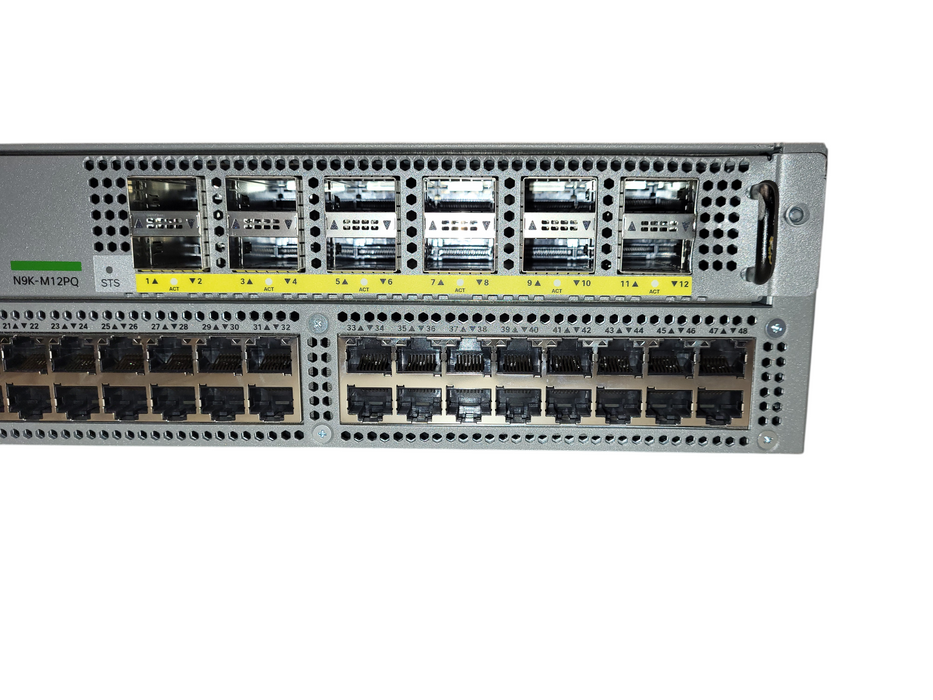 Cisco Nexus N9K-C9396TX N9K-M12PQ 48 Port 1/10GE BASE-T 12 Port 40GE 2x PSU READ