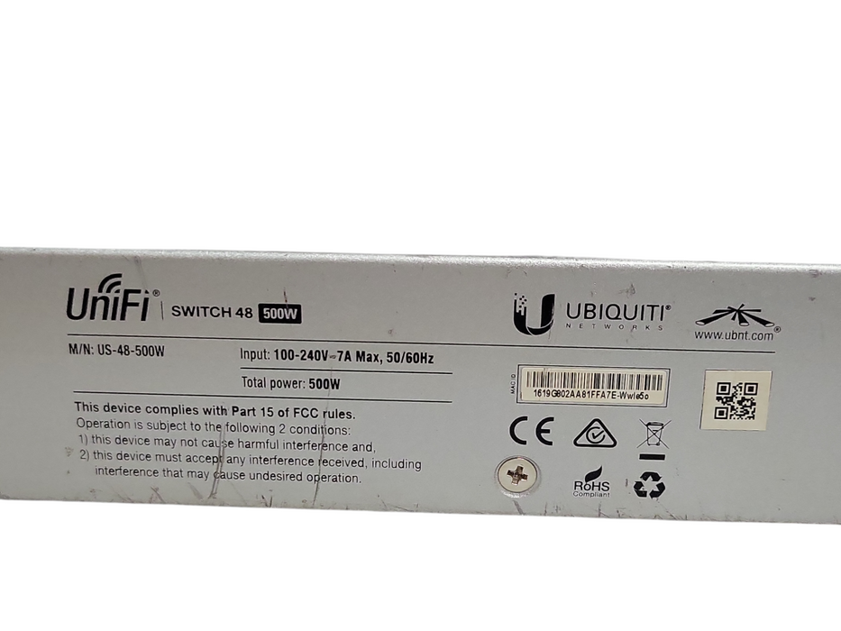 UBIQUITI NETWORKS UNIFI US-48-500W 48-PORT MANAGED GIGABIT NETWORK SWITCH, READ