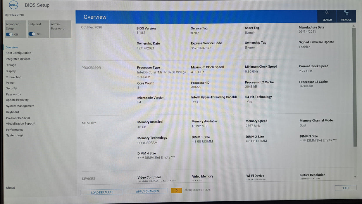 Dell OptiPlex 7090 SFF | Intel Core i7-10700 @2.90GHz, 16GB DDR4, 256GB NVMe