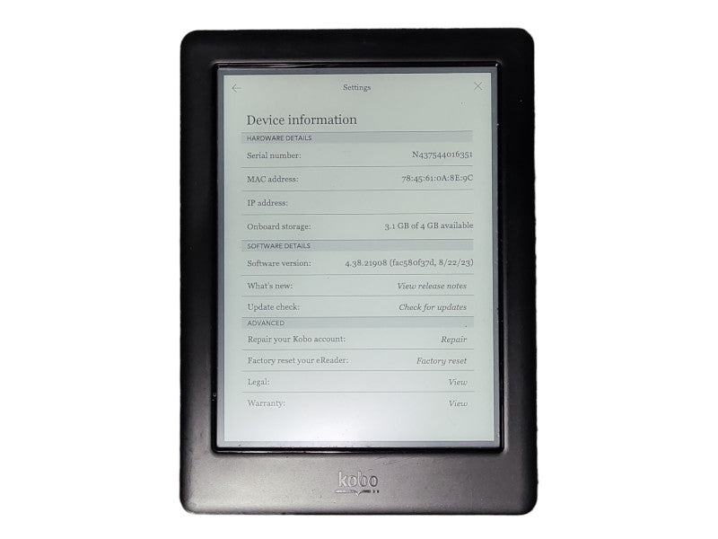 Kobo Glo HD eReader Touchscreen WiFi, 4 GB