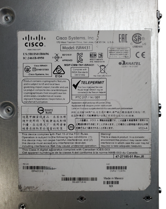 Cisco ISR4431/K9 4400 Series Integrated Services Router