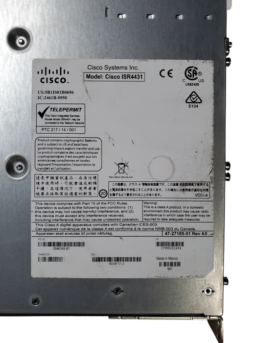 Cisco ISR4431/K9 4400 Series Integrated Services Router w/ 1x Module