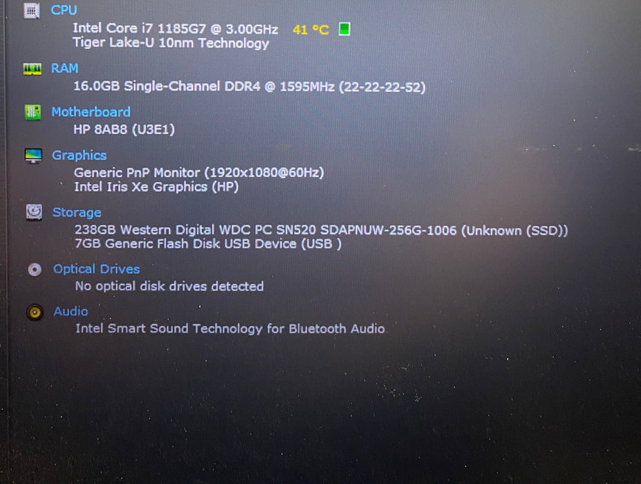 HP EliteBook 840 G8 Intel Core i7-1185G7 3.00GHz 16GB RAM 256GB SSD