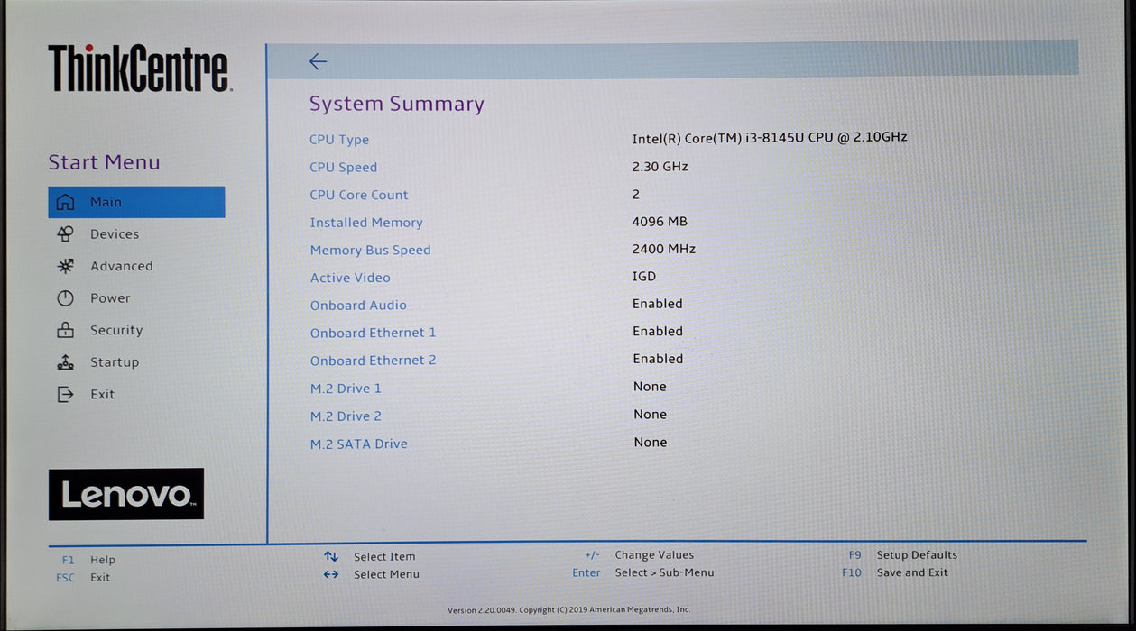 Lenovo ThinkCentre M90n-1 Fanless Intel Core i3-8145U @2.10GHz, 4GB RAM, No HDD