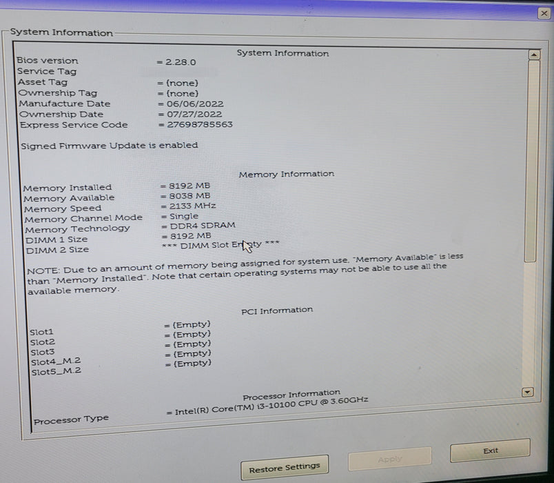 Dell Optiplex 3090 | i3-10100 @3.60GHz 8GB DDR4 256GB NVMe | READ!!!