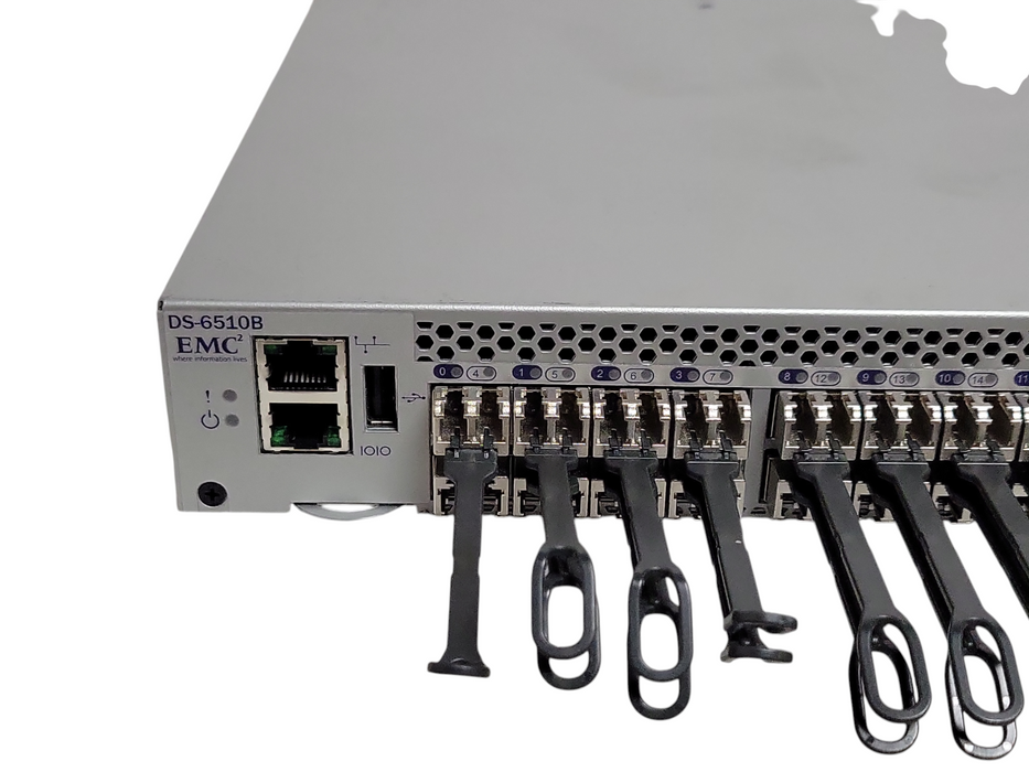 Brocade EMC 6510 DS-6510B 48-Port (24 Active) 16Gb FC EM-6510-24-16G-R, 24 x SFP