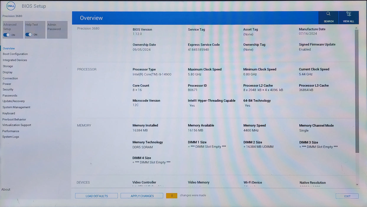 Dell Precision 3680 Tower, Intel i9-14900, 256GB NVMe, No RAM & GPU