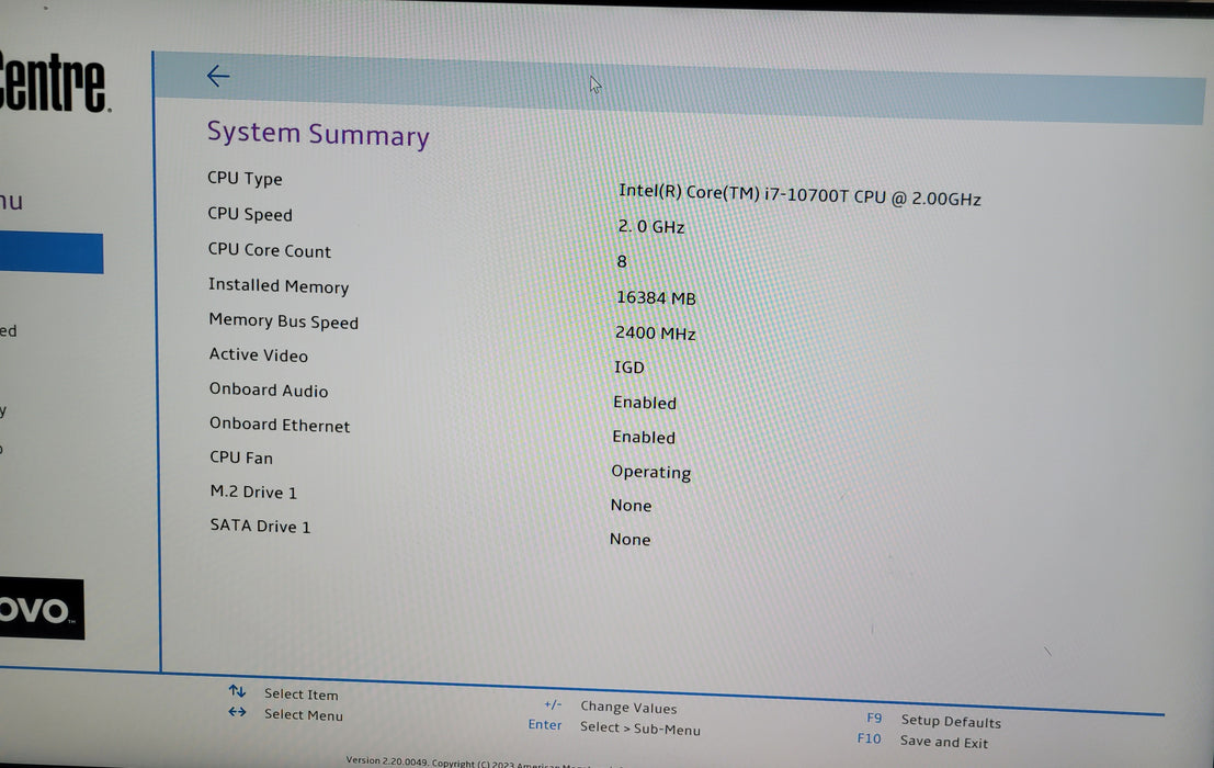 Lenovo ThinkCentre M70q Gen2| i7-10700T @2.00GHz 16GB DDR4 256GB NVMe