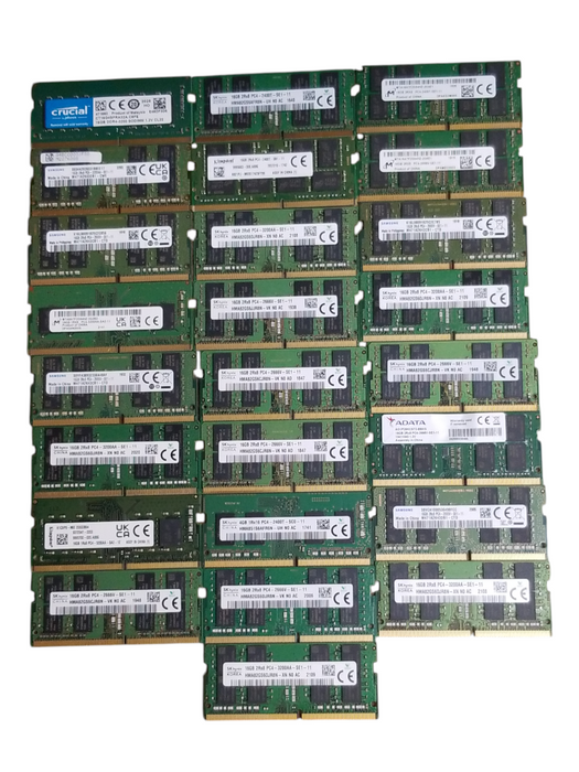 Lot of 50x, Assorted 16GB DDR4 SODIMM Laptop RAM