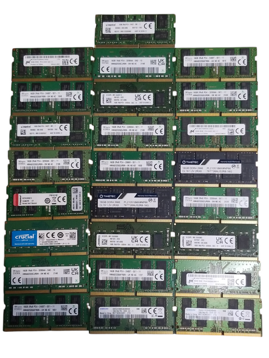 Lot of 50x, Assorted 16GB DDR4 SODIMM Laptop RAM