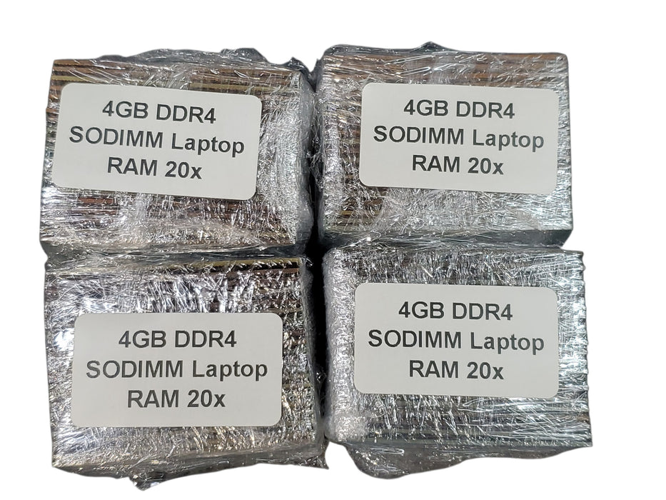 Lot of 80x, Assorted 4GB DDR4 SODIMM Laptop RAM