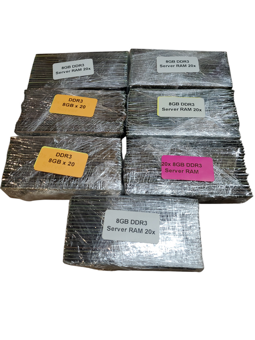 Lot of 140x, Assorted 8GB DDR3 Server RAM