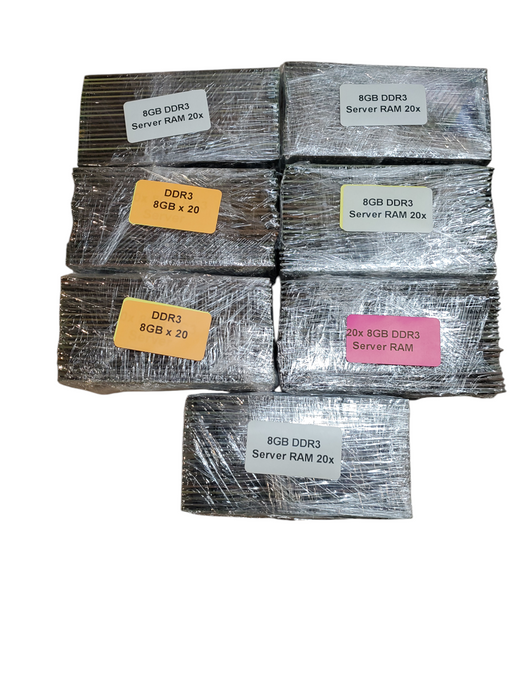 Lot of 140x, Assorted 8GB DDR3 Server RAM