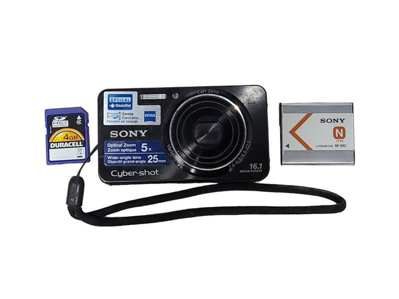 Sony Cyber shot DSC-W570 16.1MP 5x Compact Digital Camera w/ Battery & 4GB SD Card