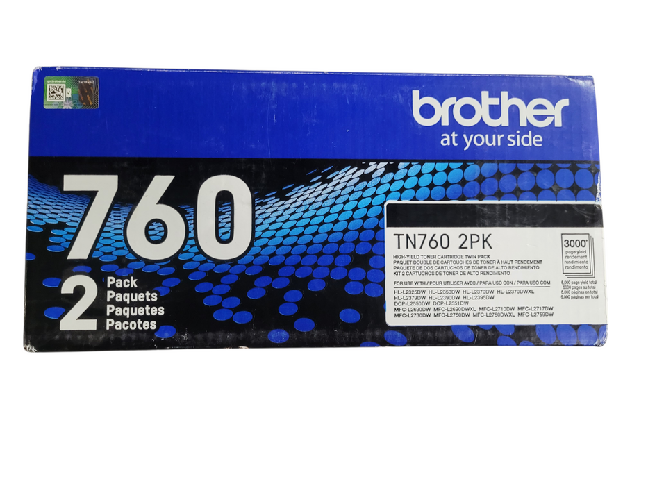 Brother TN760 2PK Toner Genuine