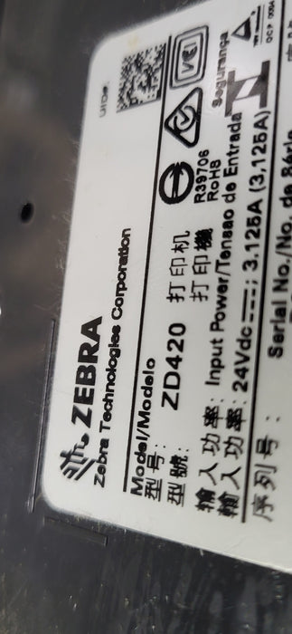 Zebra ZD420 Thermal Transfer Barcode Label Printer | No AC