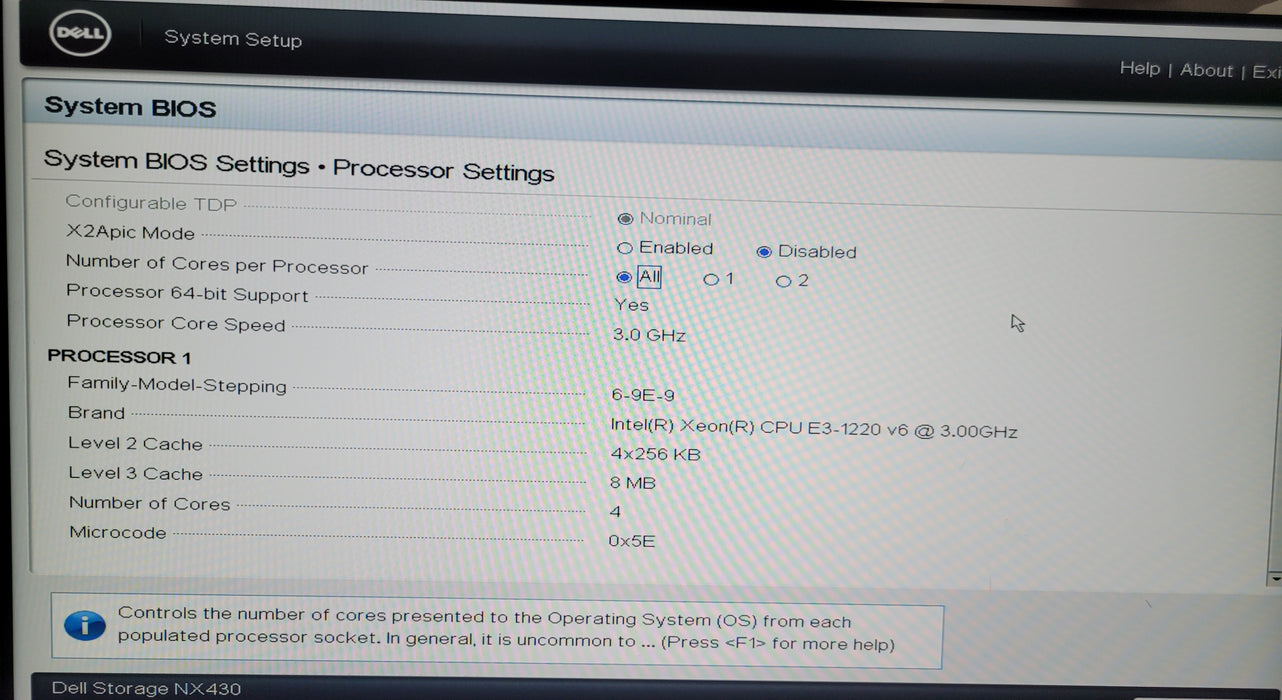 Dell EMC Storage NX430 | Xeon E3-1220 v6 @3.00GHz 8GB DDR4 | NO HDD